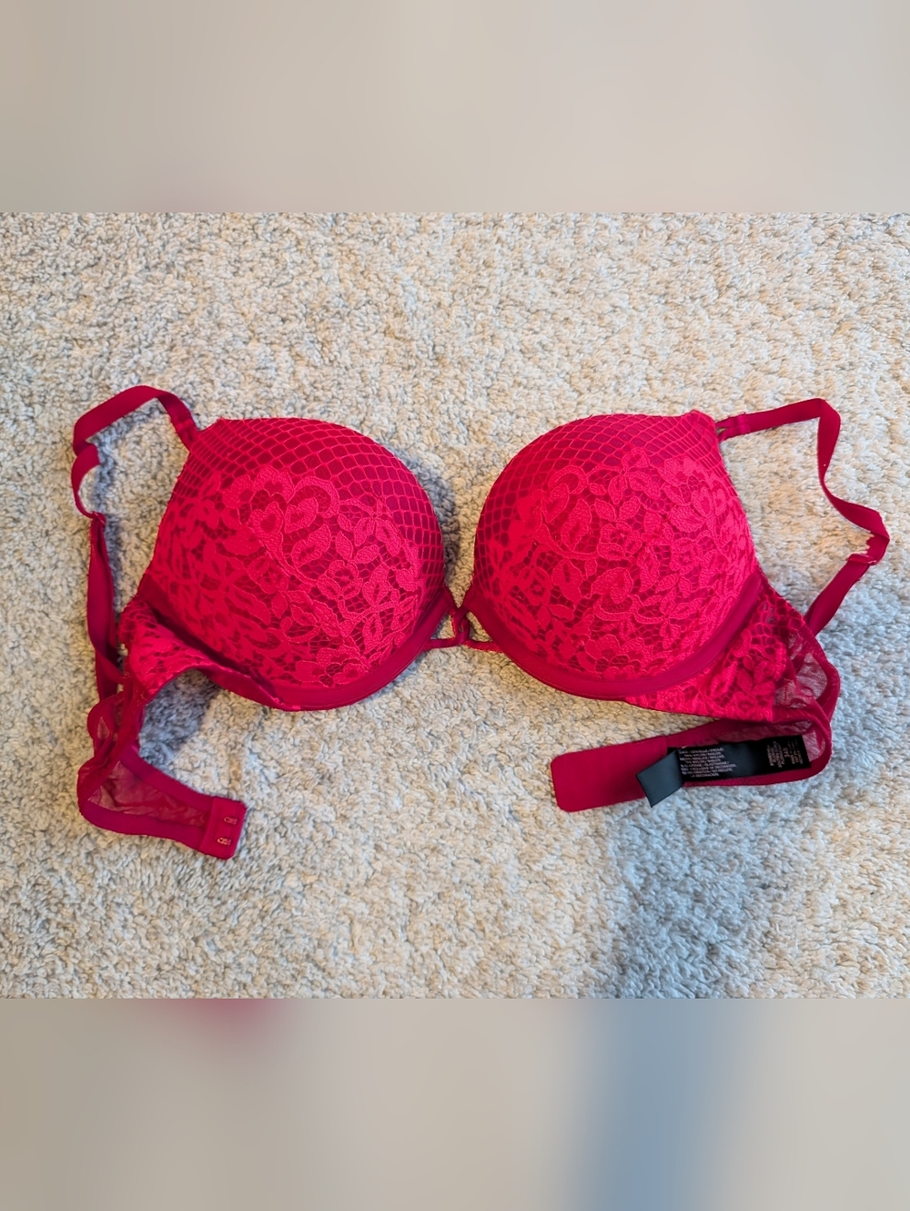 Victoria's Secret Red Lace Bombshell Push-Up Bra